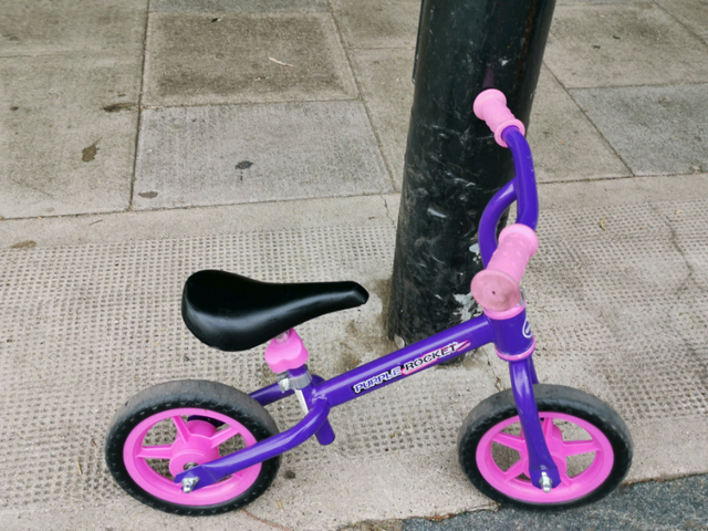 purple rocket balance bike